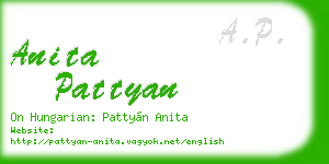 anita pattyan business card